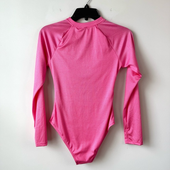 Betsey Johnson Long Sleeve One Piece Swimsuit‎ Pink S - Picture 7 of 7